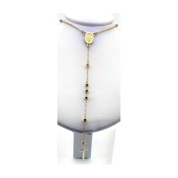 Cadena rosario de oro 18k 70 cm